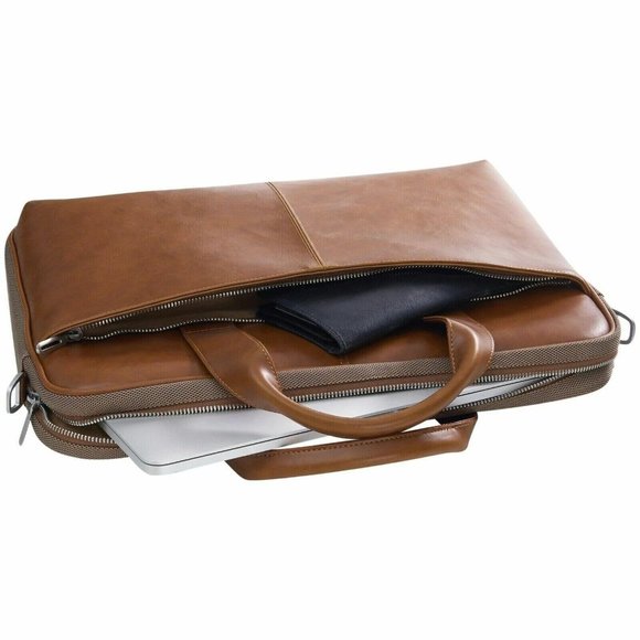 Blackweb Brown Vegan Leather Laptop Bag/Shoulder Strap New with Tags Blackweb - Picture 4 of 4